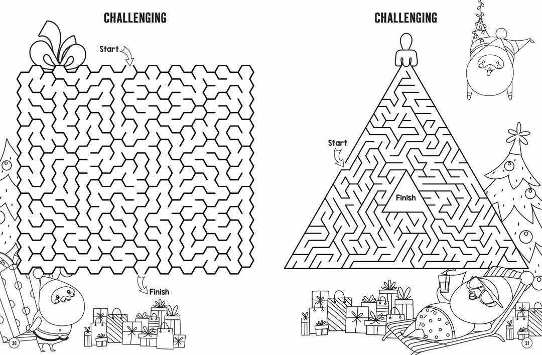 Book | Colouring and Mazes - Xmas