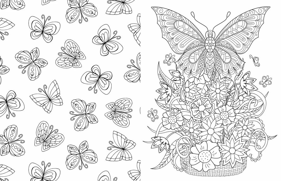 Book | Gem Sticker Colouring Book - Butterflies