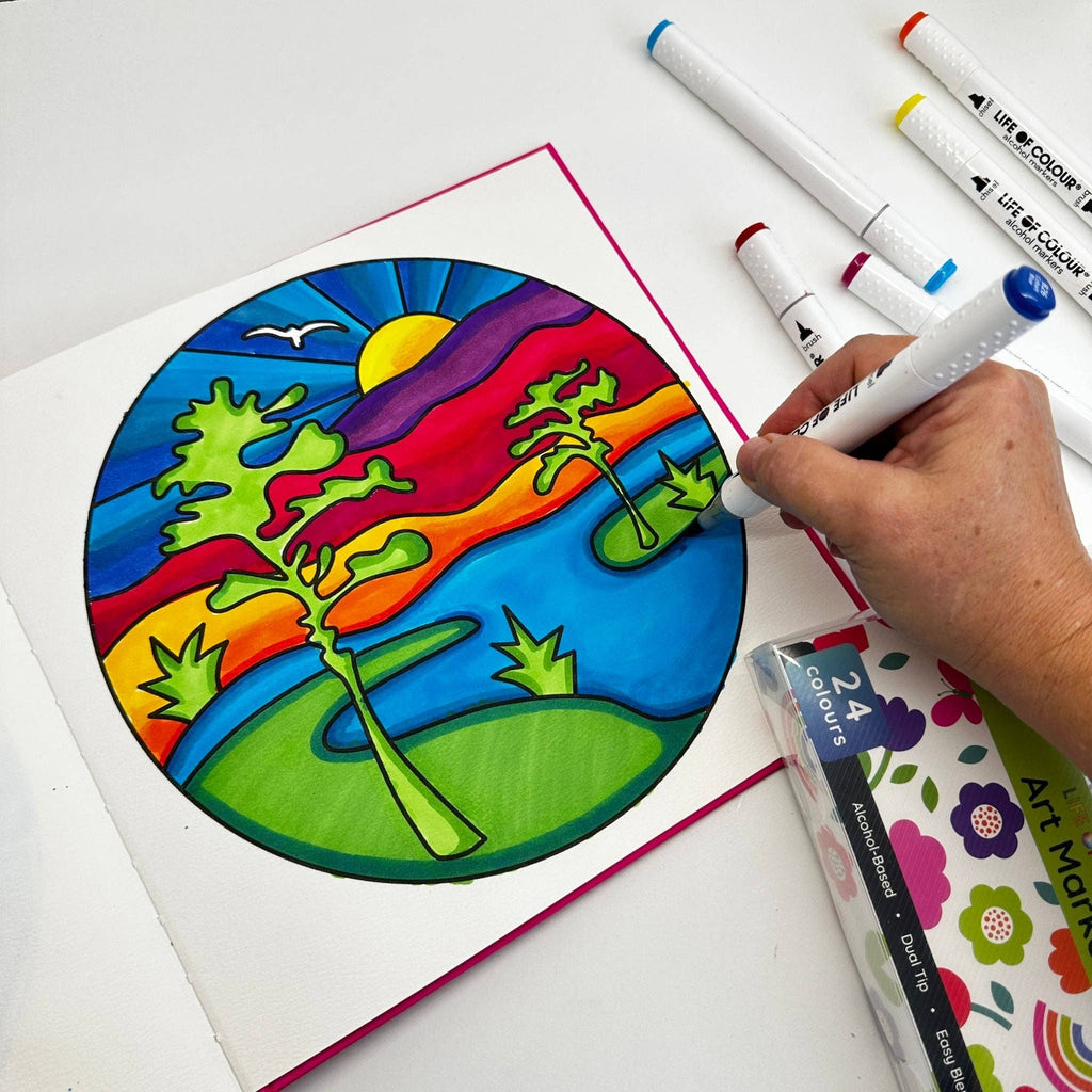 Life of Colour - Art Markers - 24 Alcohol Based, Dual Tip Markers for Colouring