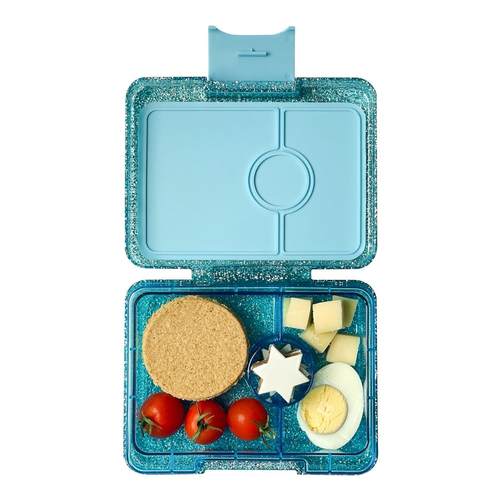 Yumbox Snack Box 3 Compartment - Twinkle Aqua Glitter