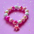 Sweet as Sugar Jewellery Beaded Bracelet Matching Pink Mermaid Necklace