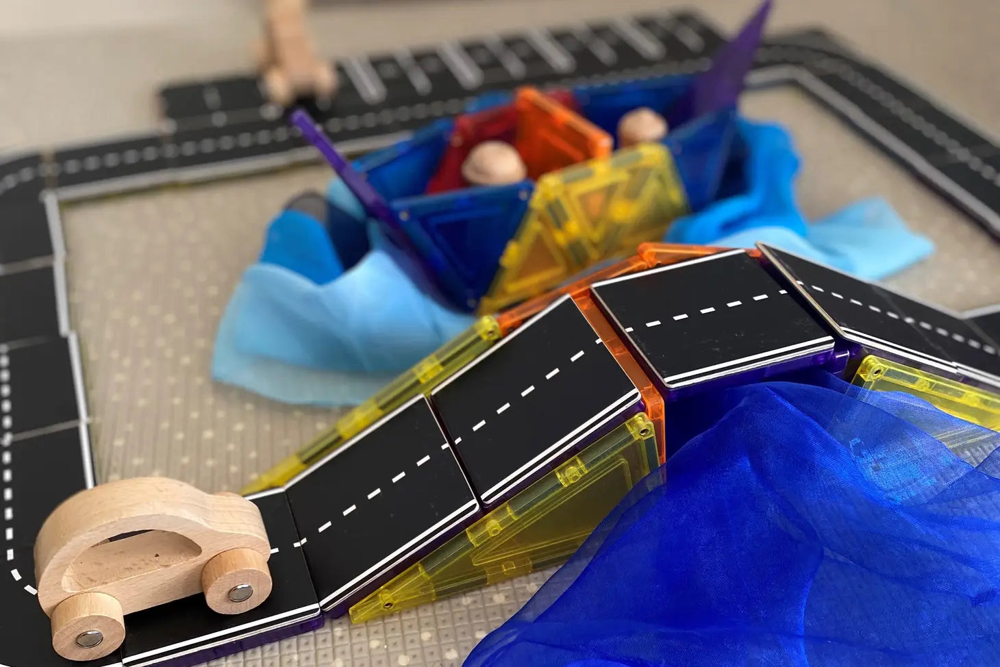 Learn & Grow Magnetic Tile Topper - Road Pack - 40pcs