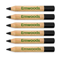 Emwoods - 6 Black Whiteboard Pencils
