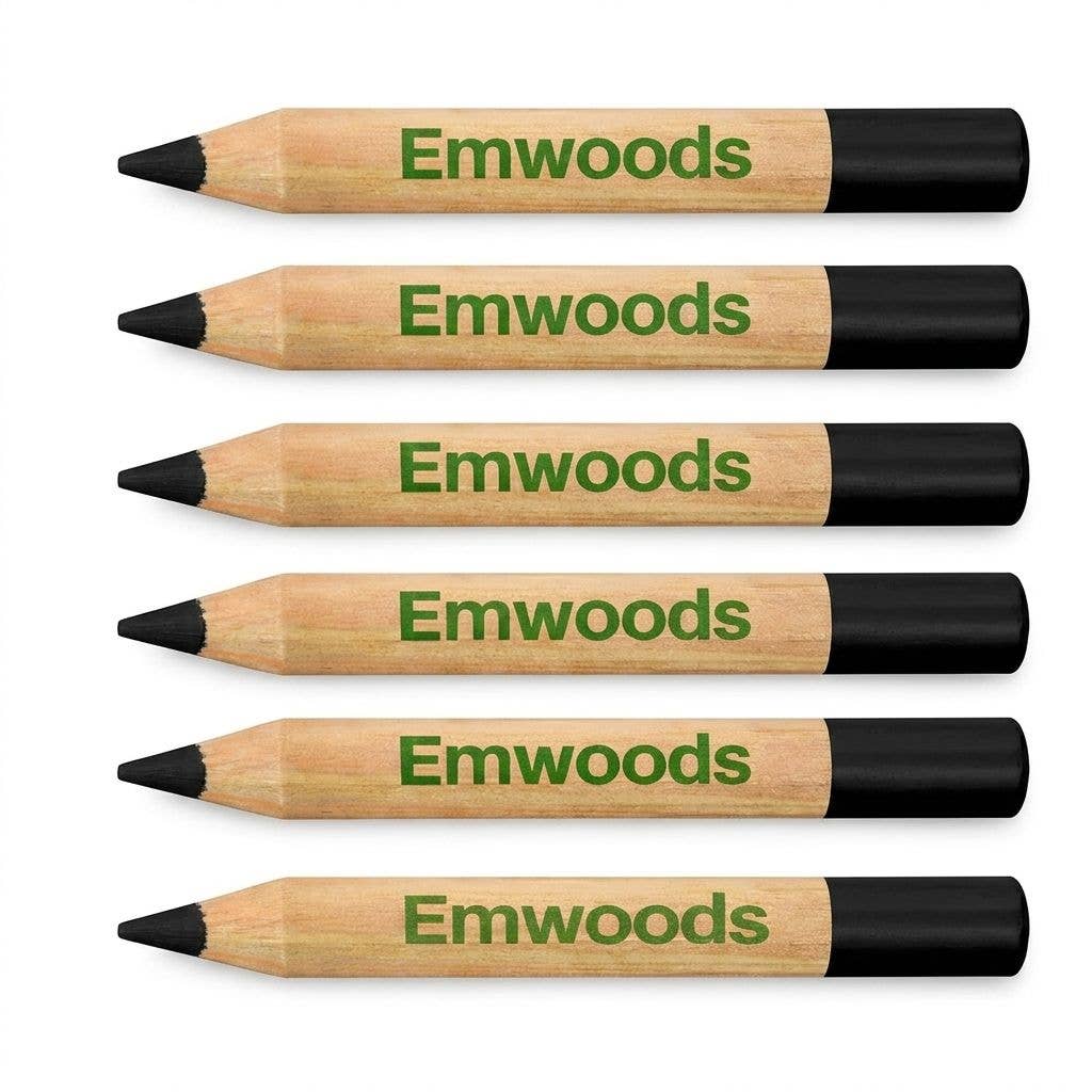 Emwoods - 6 Black Whiteboard Pencils
