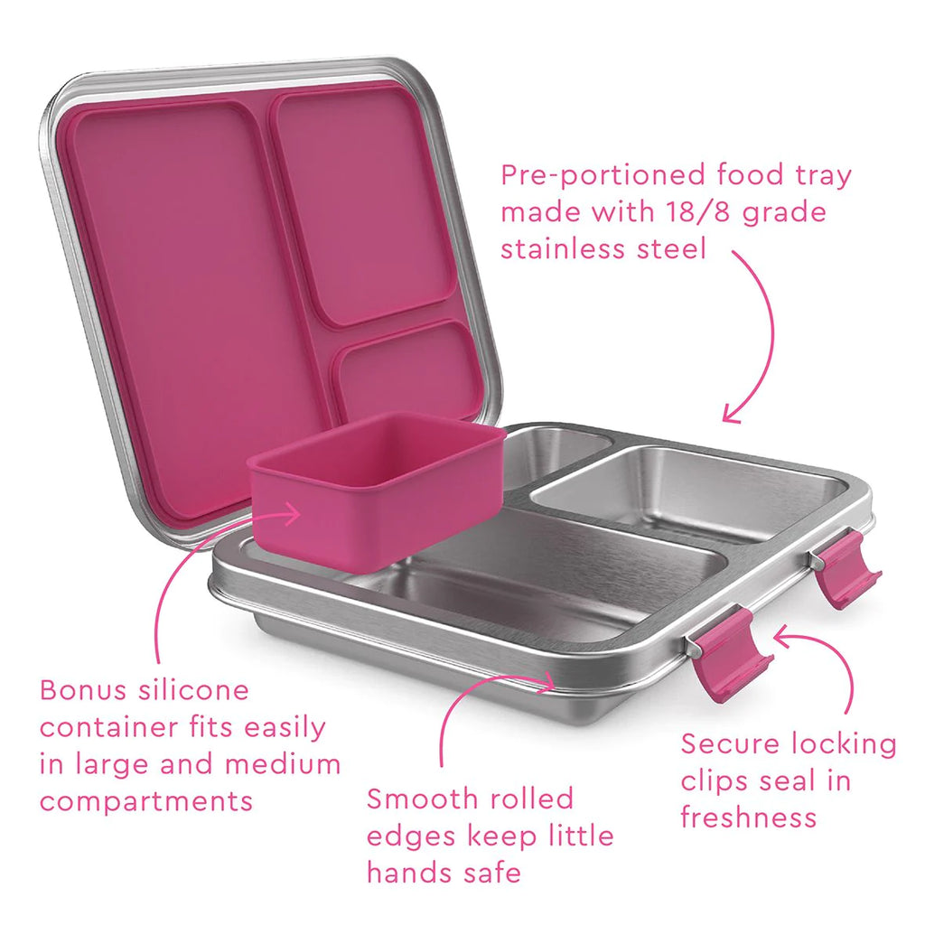 Bentgo Kids Stainless Steel Lunch Box - Fuchsia