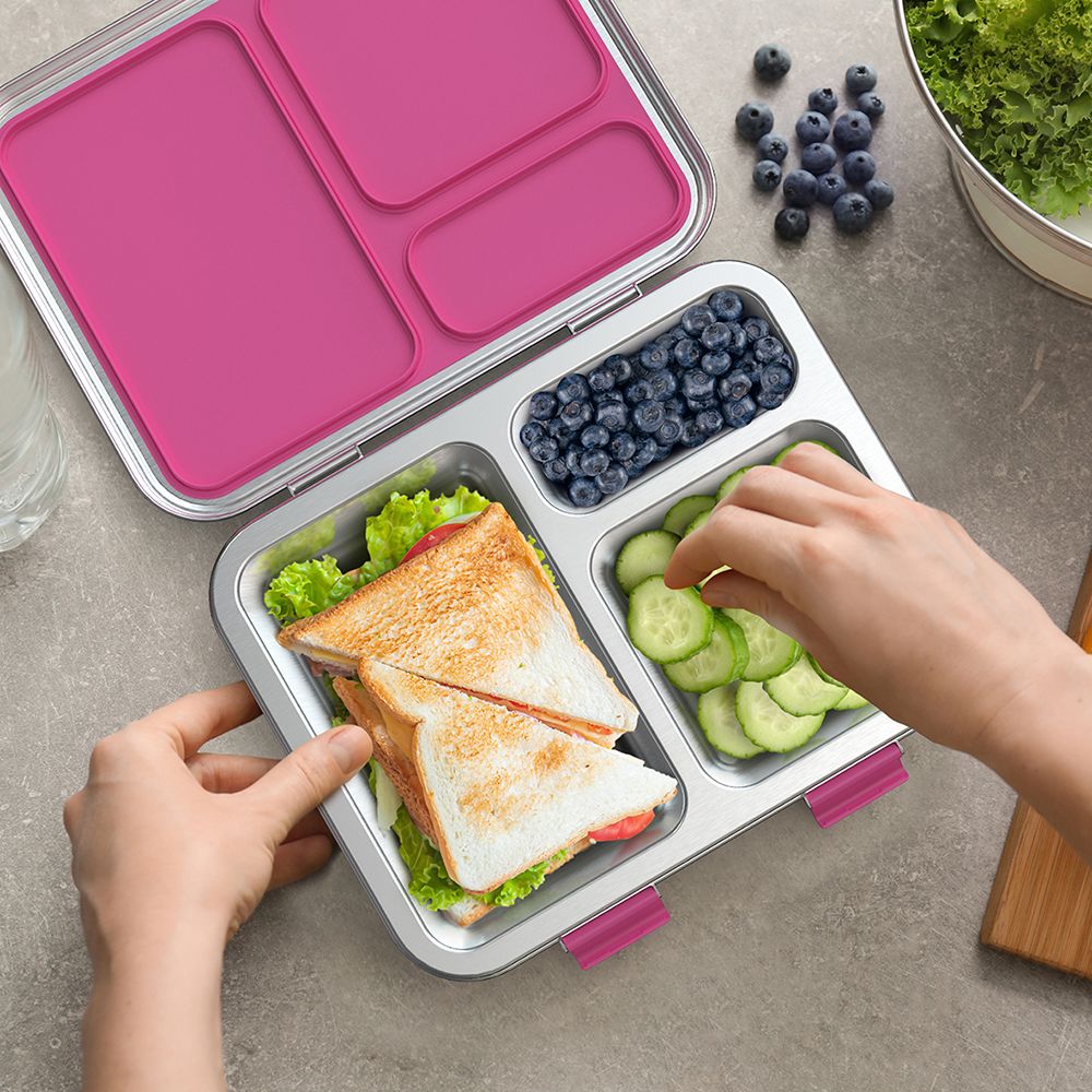 Bentgo Kids Stainless Steel Lunch Box - Fuchsia