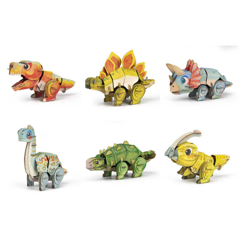 MierEdu - POPUZ BUILD 'N' SOUND 3D PUZZLE - Dinosaurs