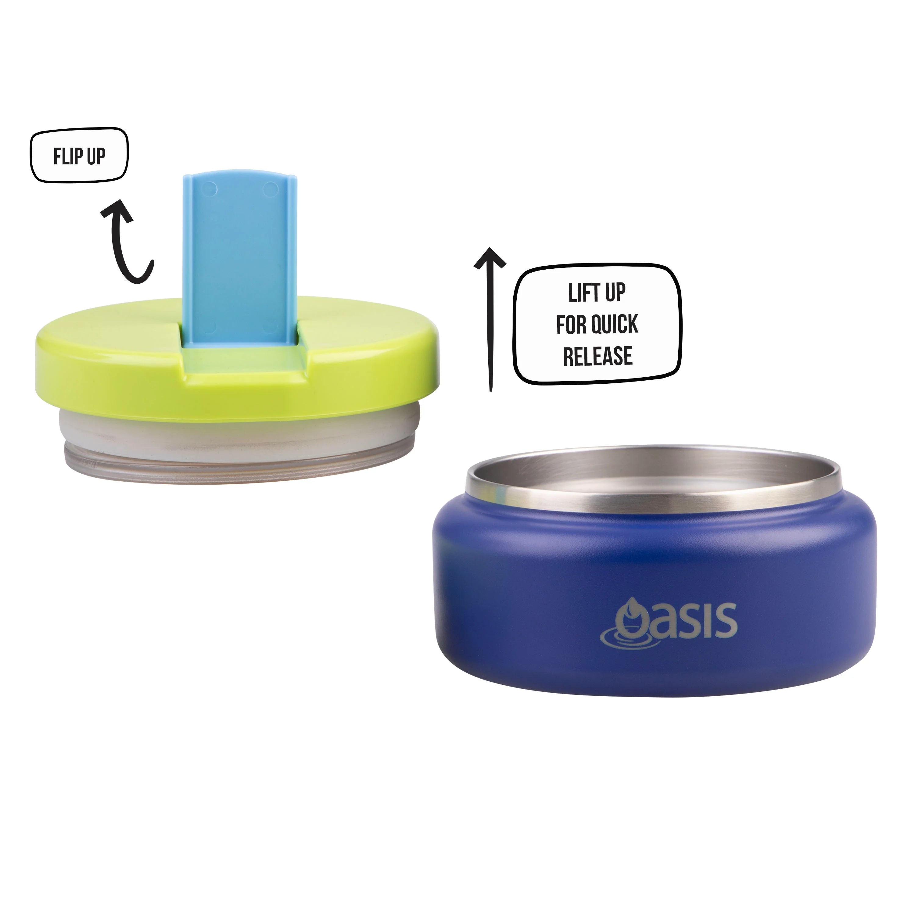 Oasis - Stainless Steel Double Wall Insulated Food Flask With Quick Release Lid - 230ml
