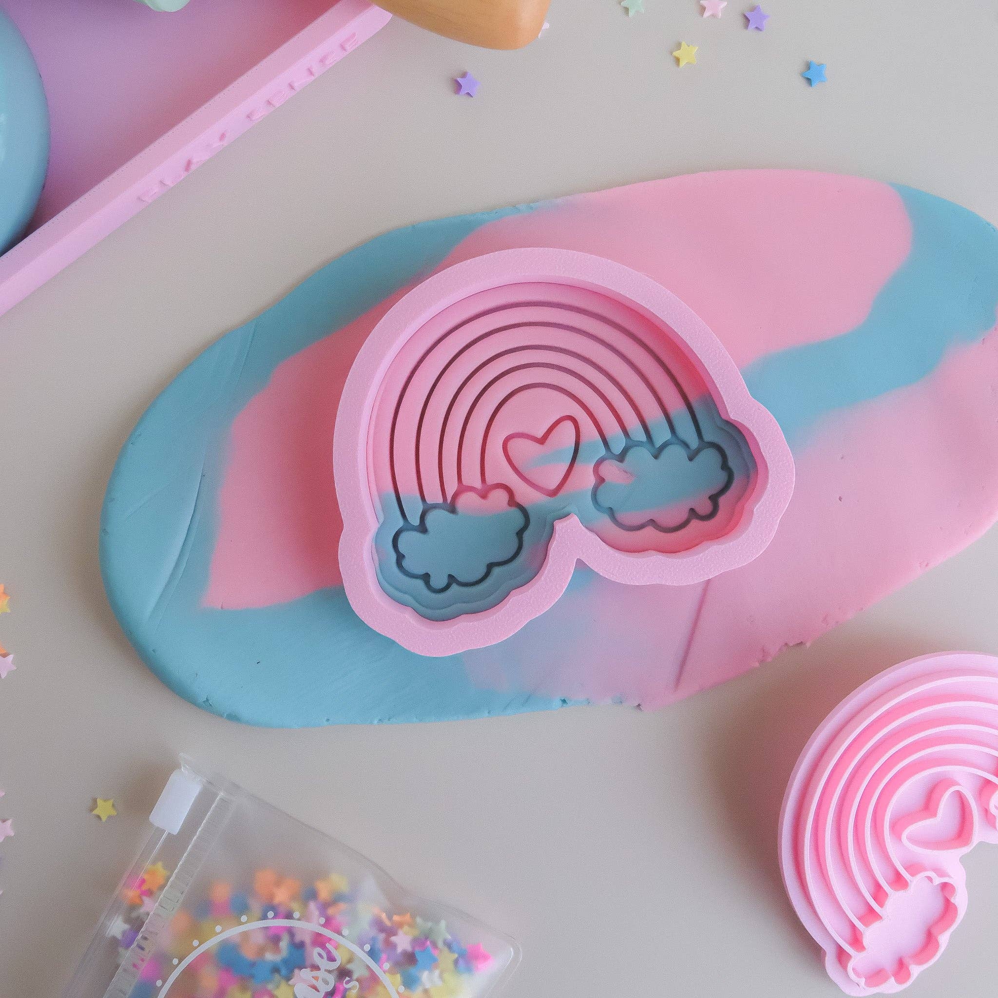 Play Sense - Eco Playdough Stamp | Rainbow with heart