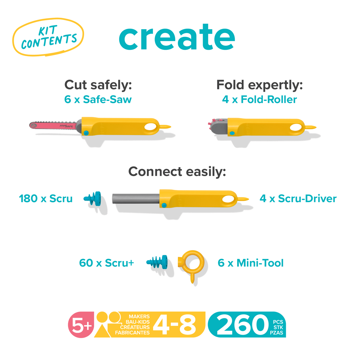 Create Kit | Makedo Cardboard Construction for 4-8 Makers