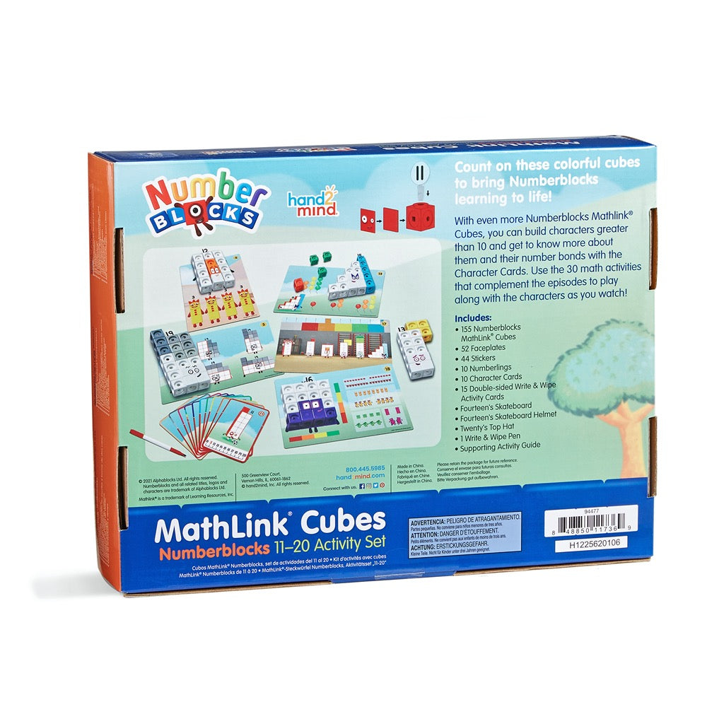 Hand2Mind - Numberblocks MathLink® Cubes 11-20 Activity Set