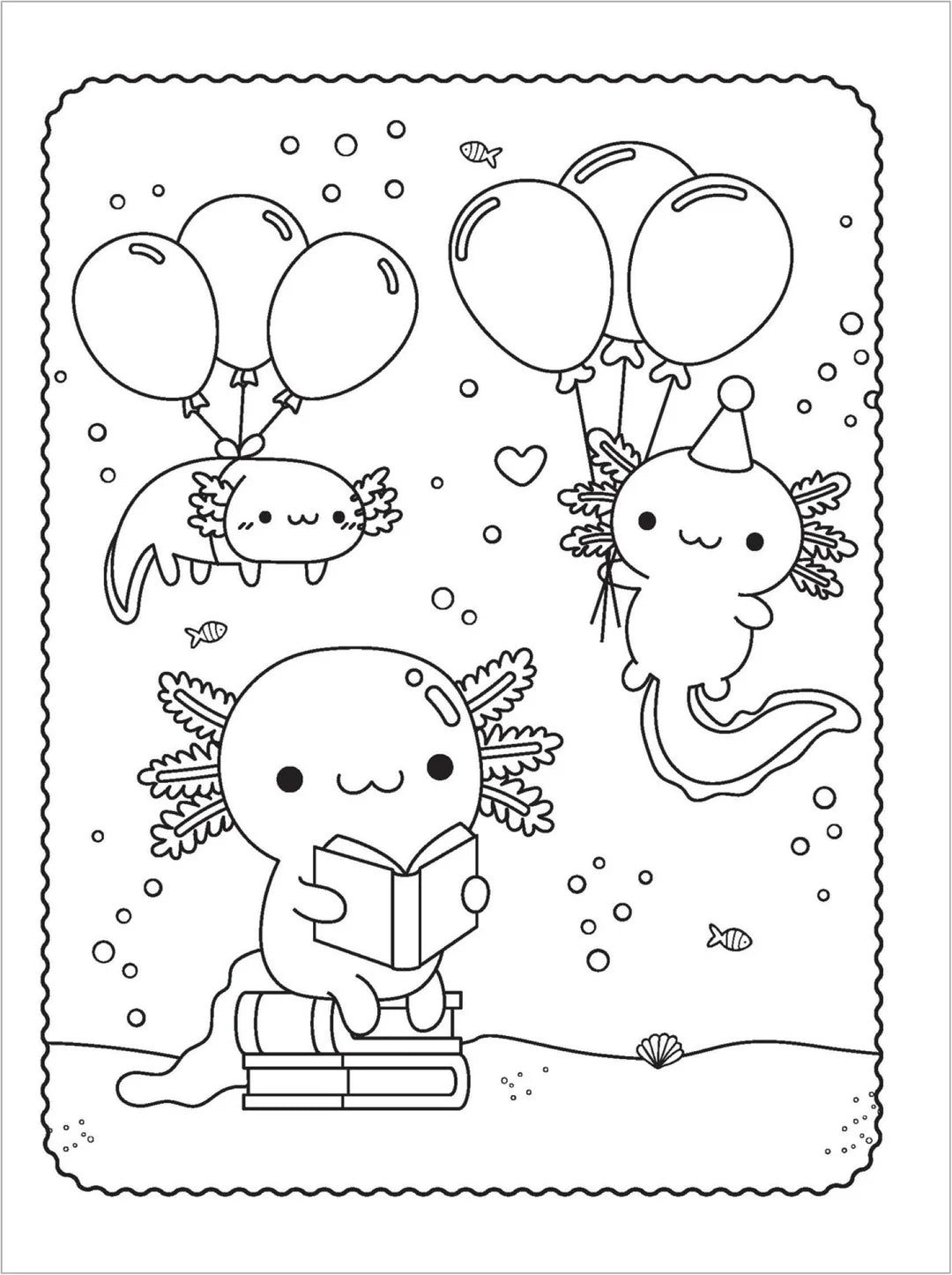 Book | Gem Art Colouring Book - Axolotl