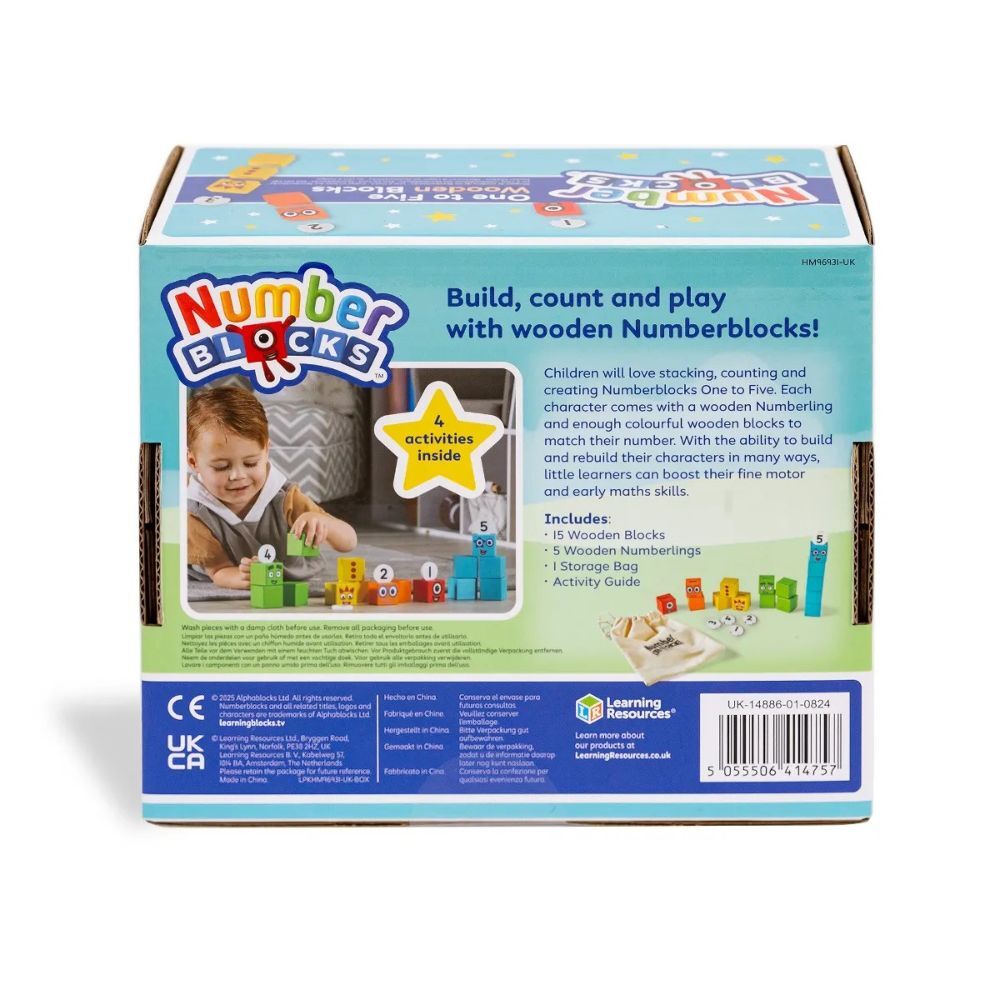 Hand2Mind - Numberblocks One to Five Wooden Blocks