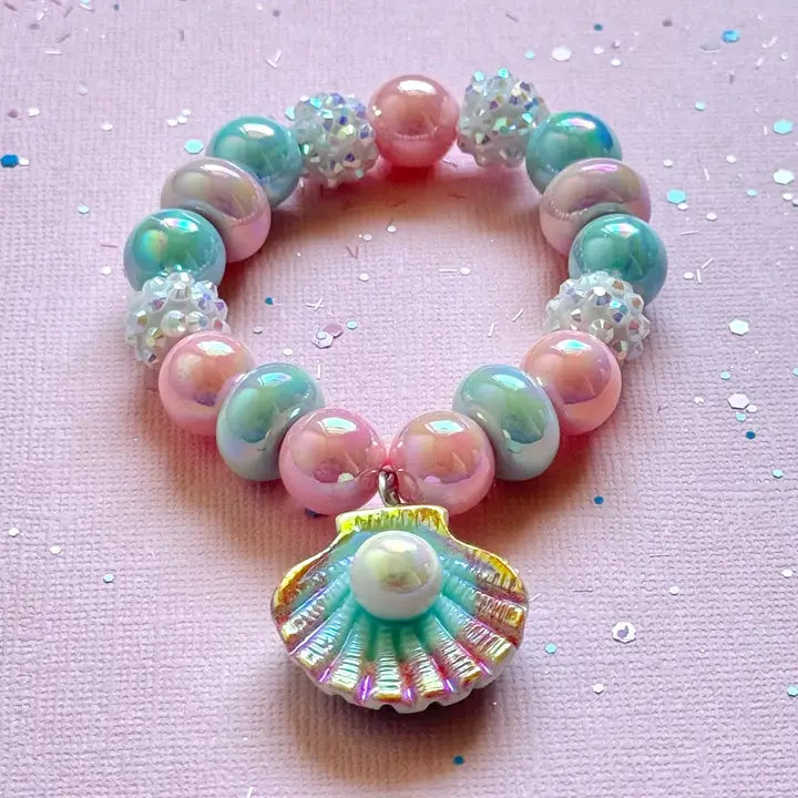 Sweet as Sugar Jewellery - Beaded Bracelet Matching Seashell Necklace Pearl