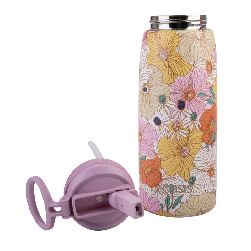 Oasis - Stainless Steel Double Wall Insulated Sport Bottle with Sipper Straw - 780ml