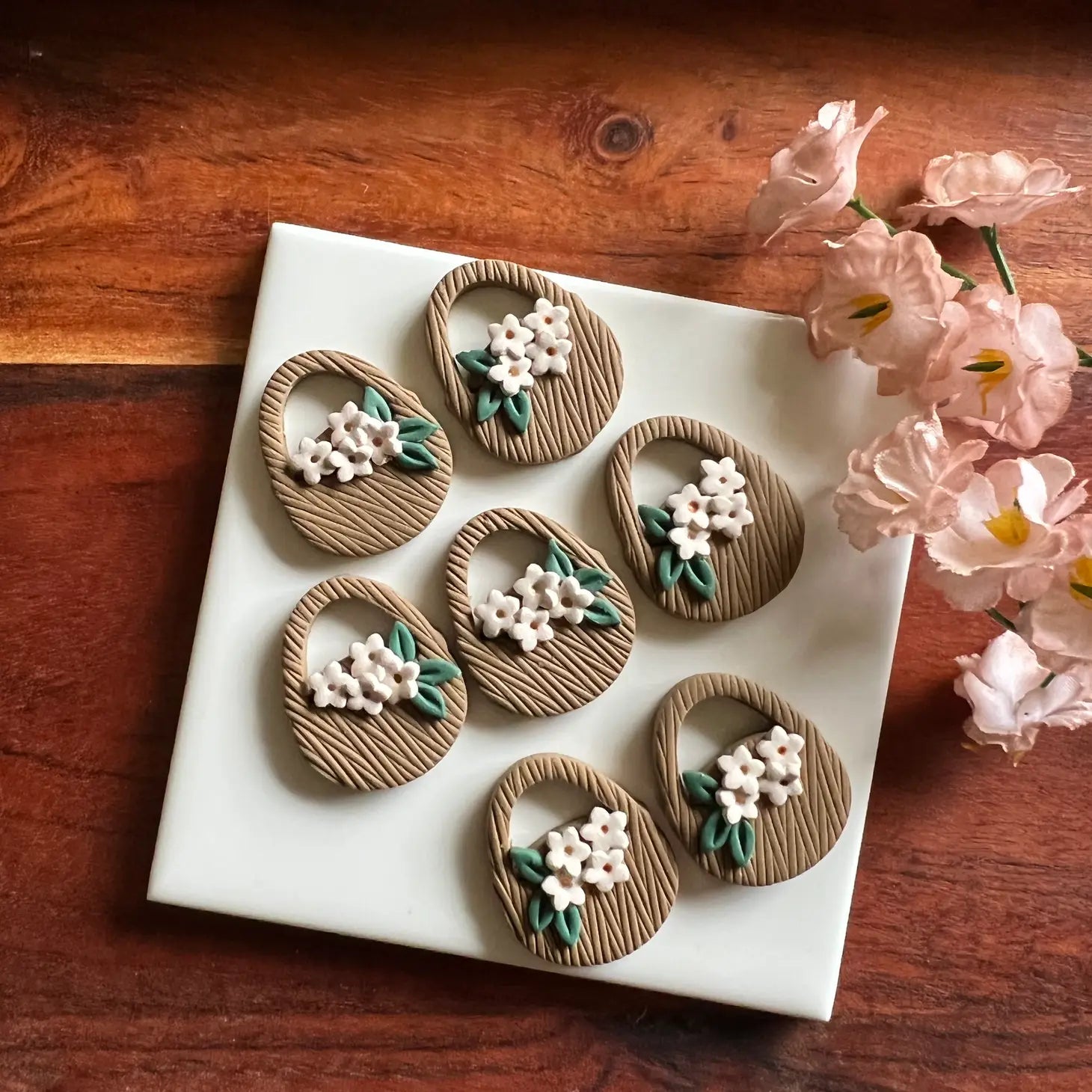 Lumu Moon - Spring Floral Basket Earrings