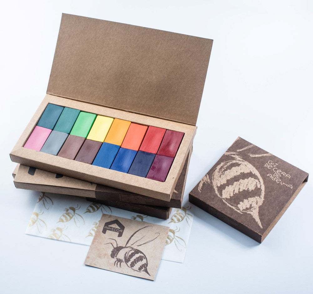 Apiscor Beeswax Block Crayons set of 16 Colours