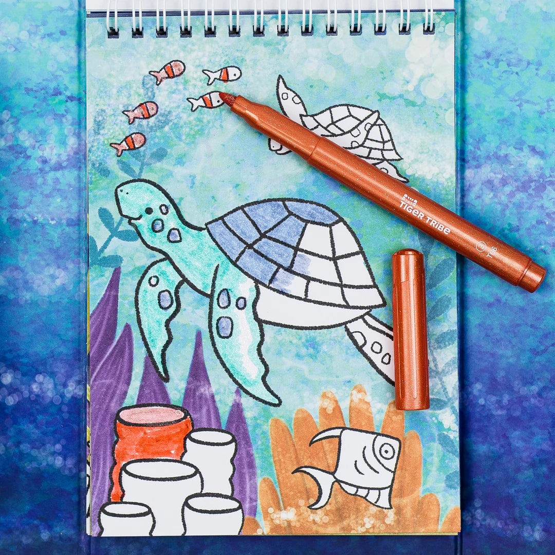 Tiger Tribe - Shimmer Colouring Set - Sea Life