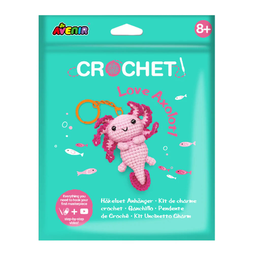 Avenir - Crochet Keychain - Love Axolotl