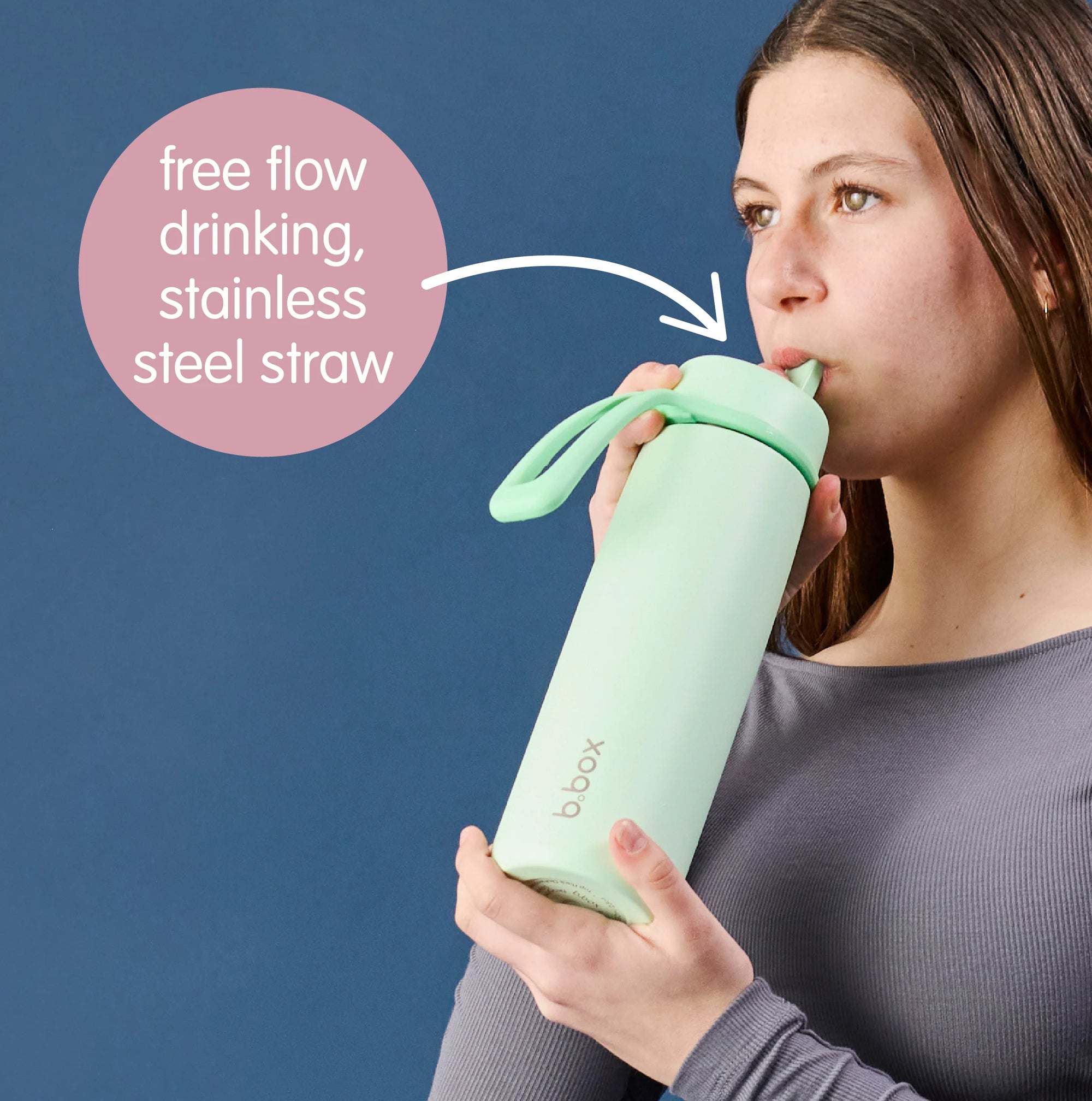 b.box Insulated Flip Top Bottle - 690ml - Blush Crush