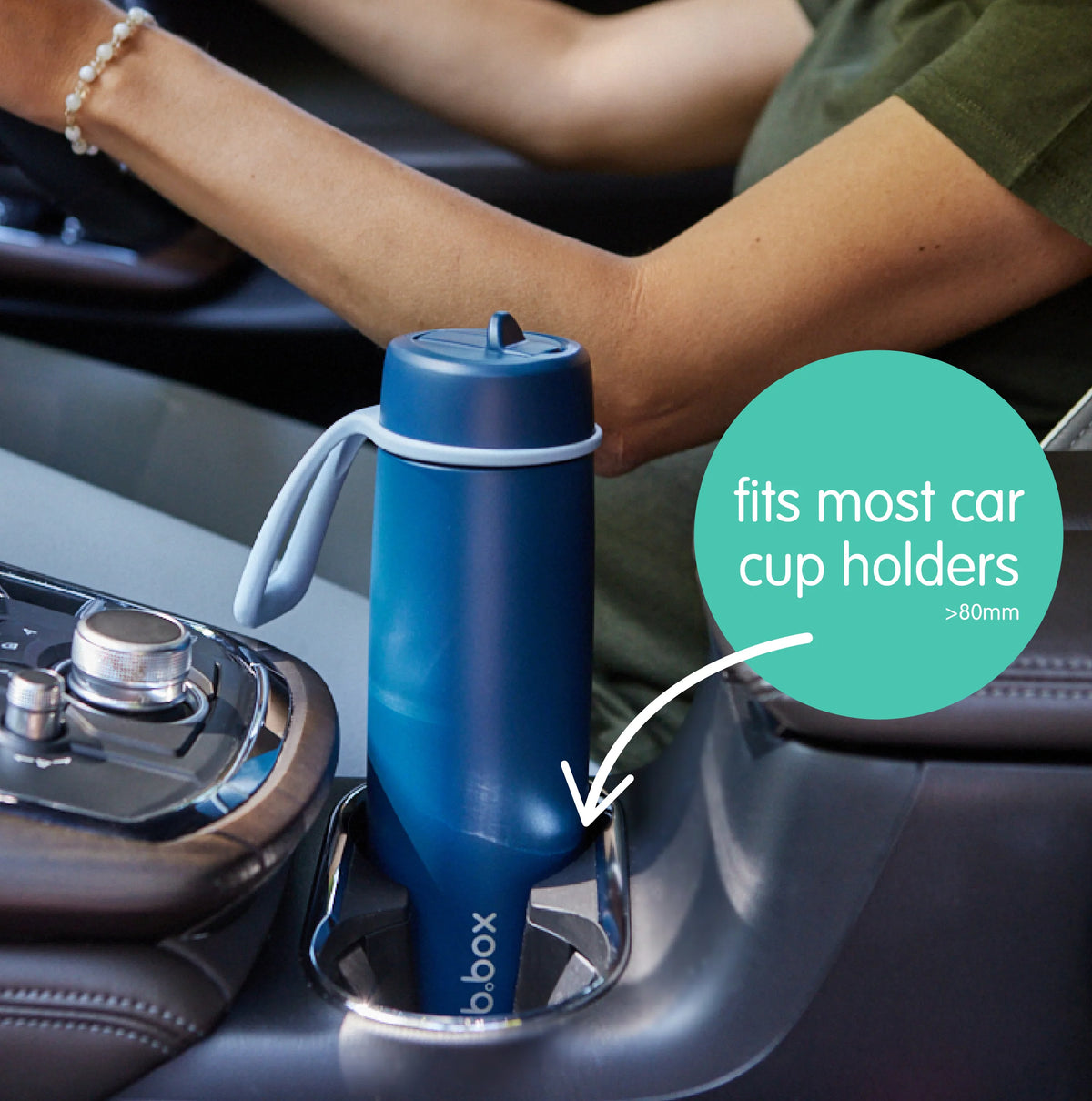 b.box Insulated Flip Top Bottle - 690ml - Sea Glass
