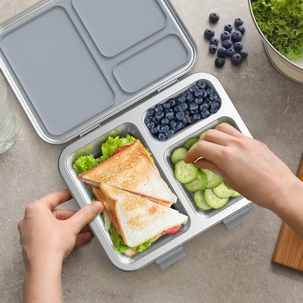 Bentgo Kids Stainless Steel Lunch Box - Silver