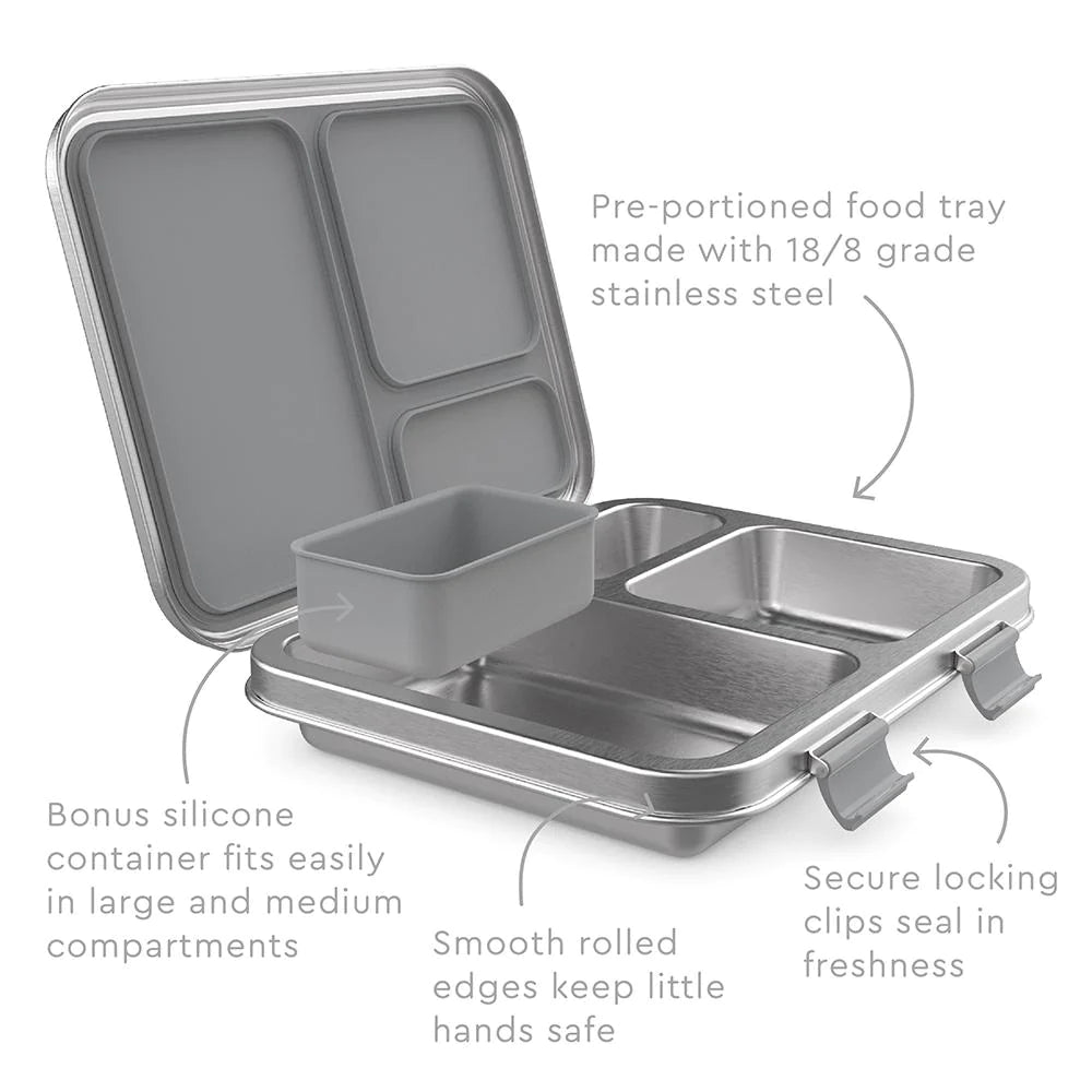 Bentgo Kids Stainless Steel Lunch Box - Silver