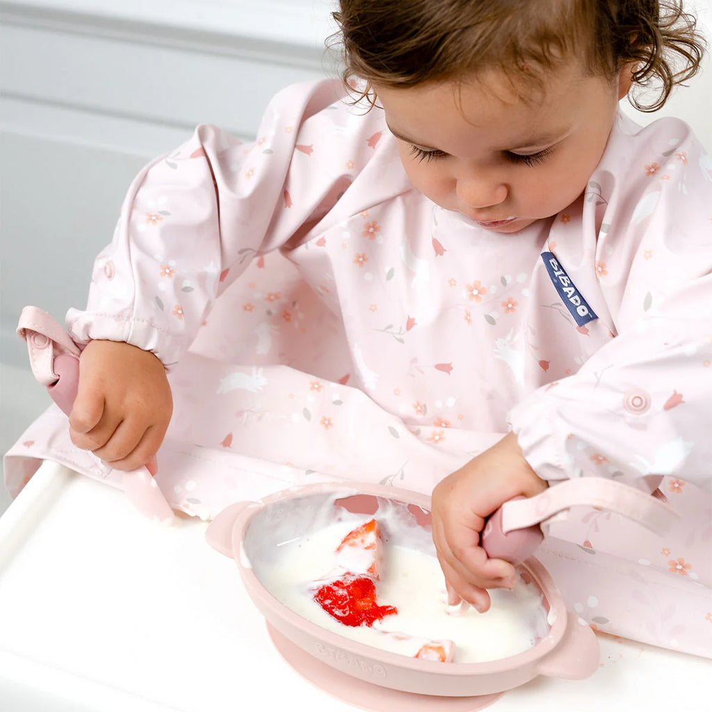 BIBaDo – Baby Weaning Coverall Bib – Botanical Bunnies