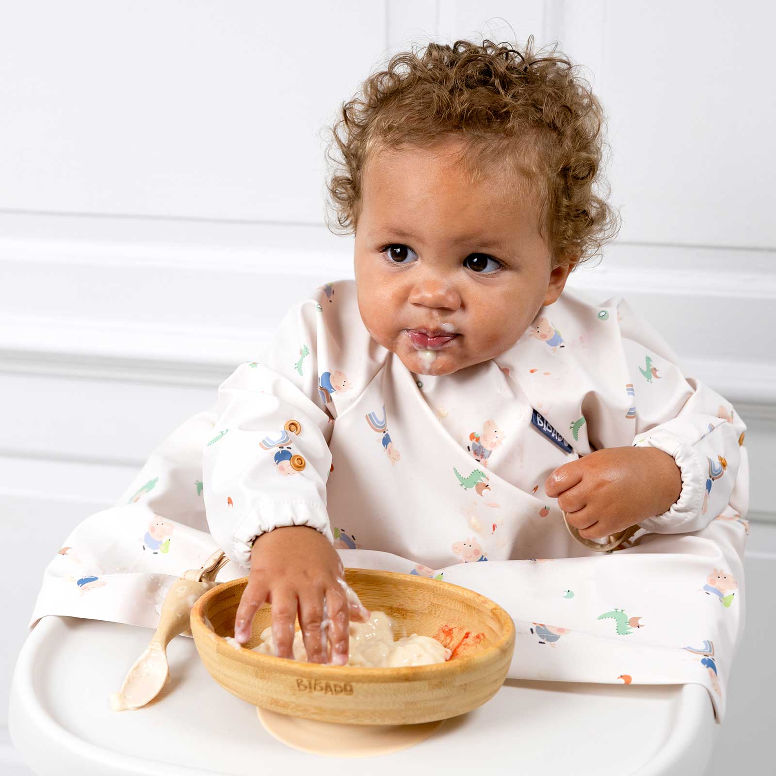 BIBaDo – Baby Weaning Coverall Bib – George Pig