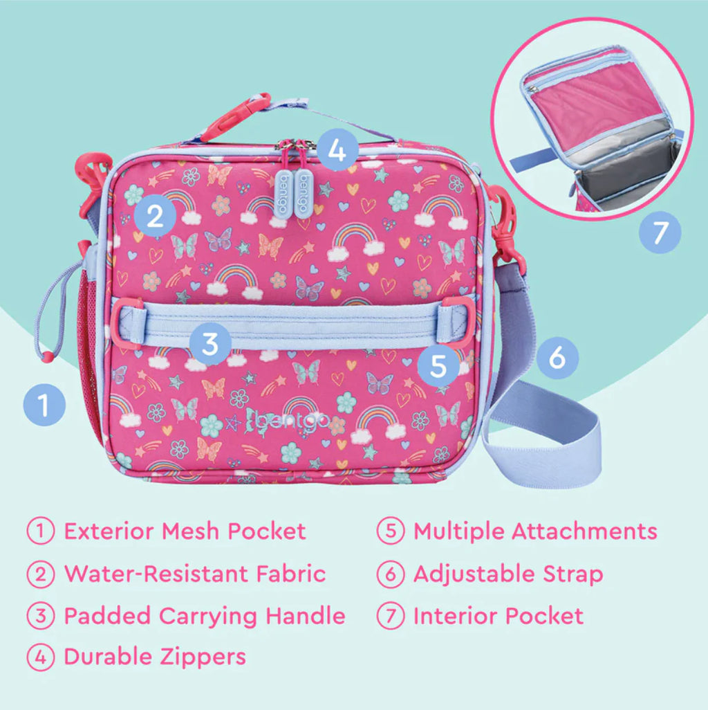 Bentgo Kids Print Lunch Bag - Rainbows & Butterflies