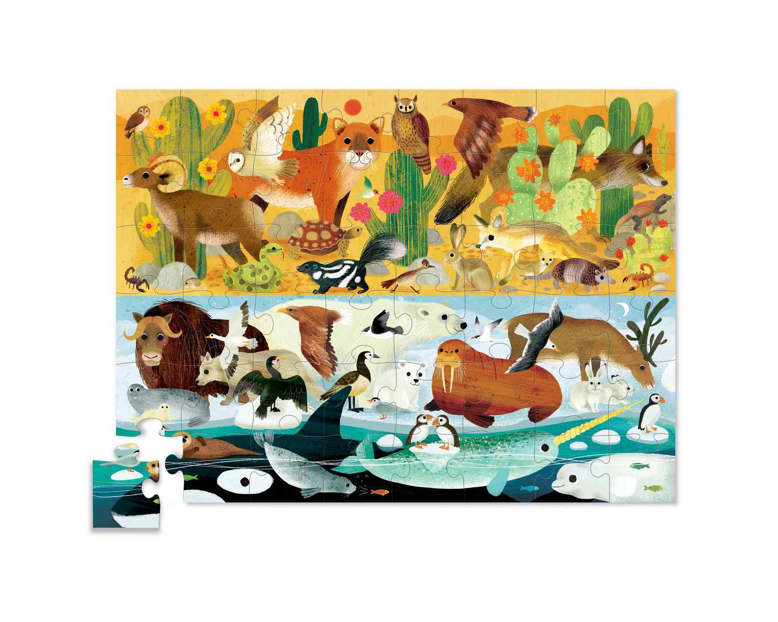 Crocodile Creek - Opposites Puzzle 48 pc - Hot & Cold