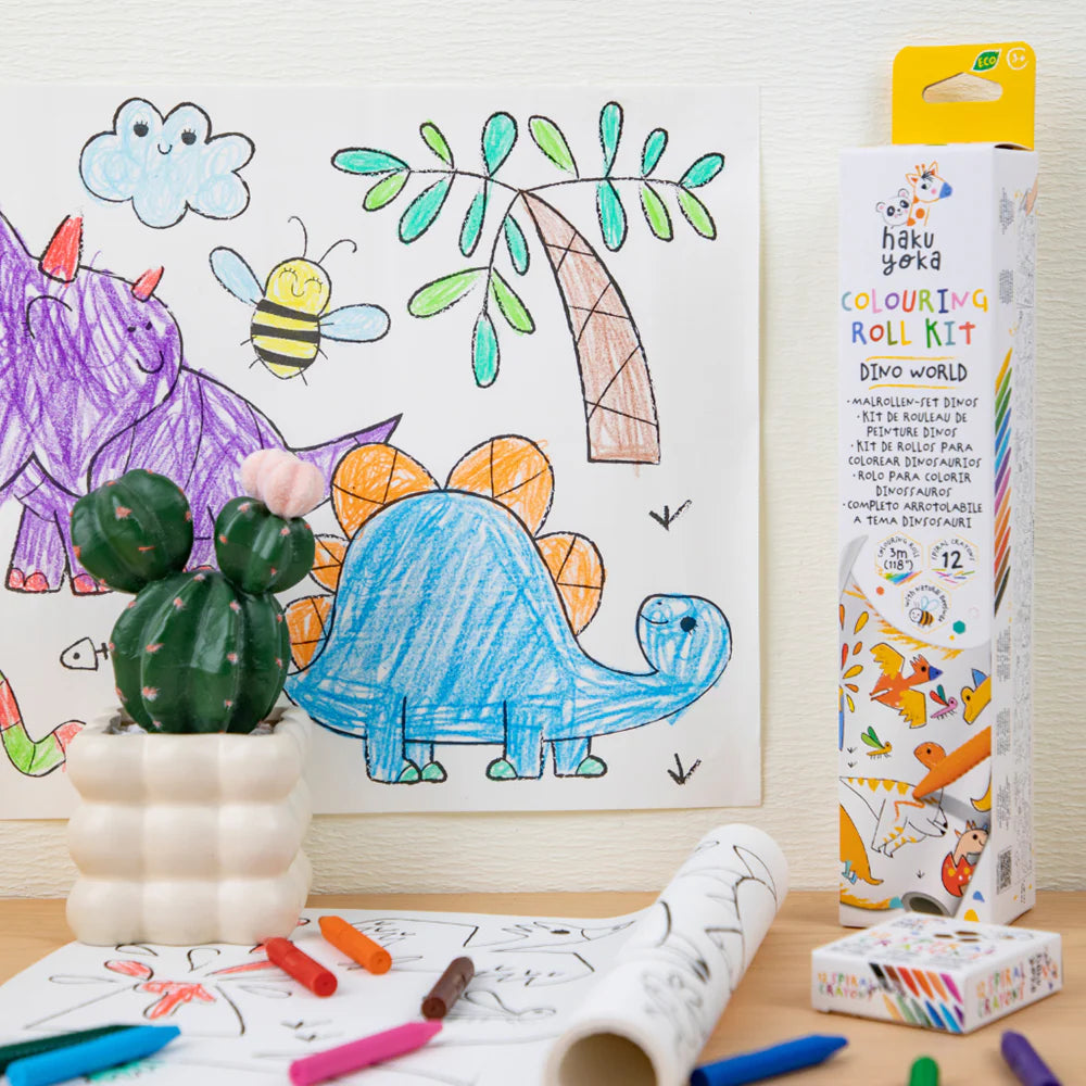 Haku Yoka - Colouring Roll Kit - Dino World