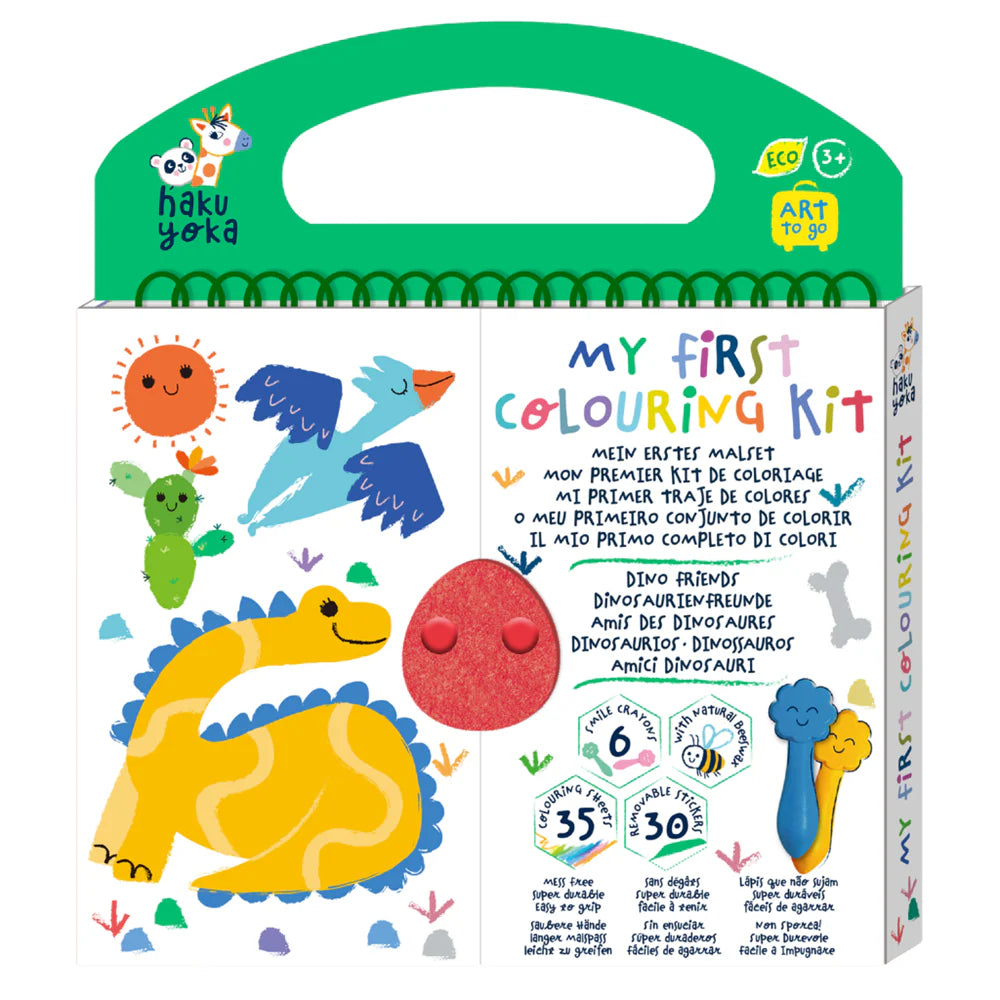 Haku Yoka - Art To Go - My First Colouring Kit - Dino Friends