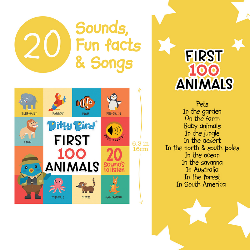 Ditty Bird - First 100 Animals Board Book