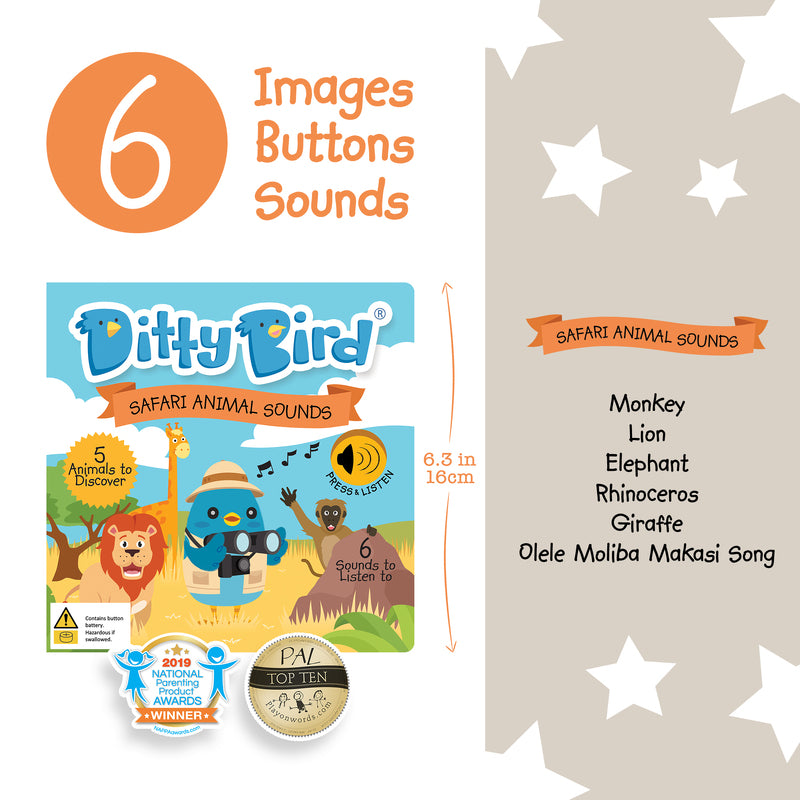 Ditty Bird - Safari Animal Sounds Board Book
