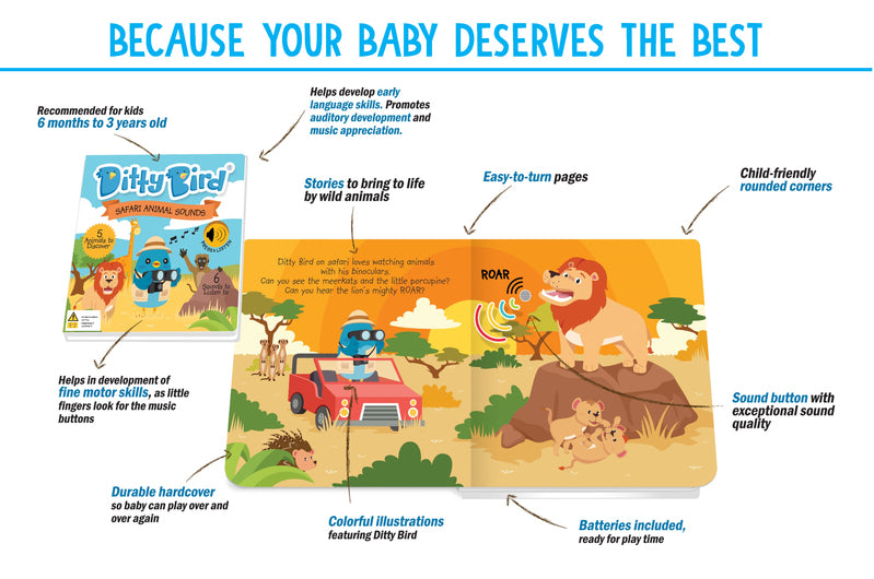 Ditty Bird - Safari Animal Sounds Board Book