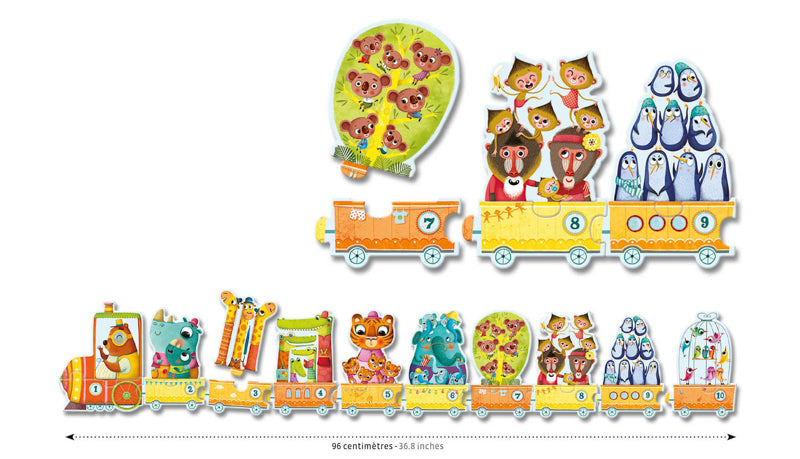 learning numbers and counting with djeco puzzle train