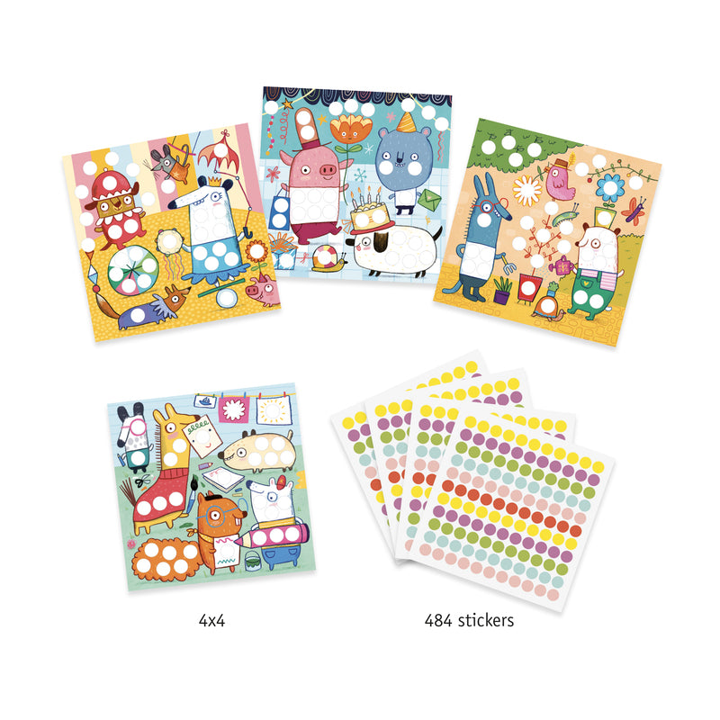 Djeco - With Coloured Dots Sticker Set