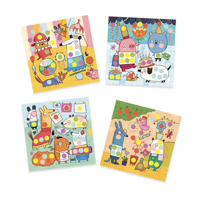 Djeco - With Coloured Dots Sticker Set