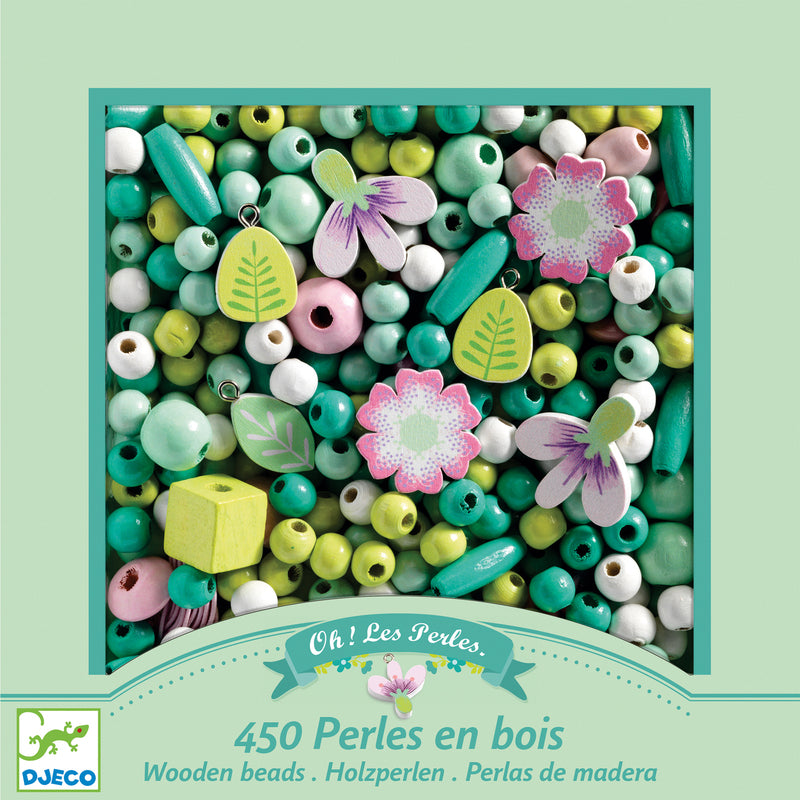Djeco - Leaves and Flowers Wooden Beads