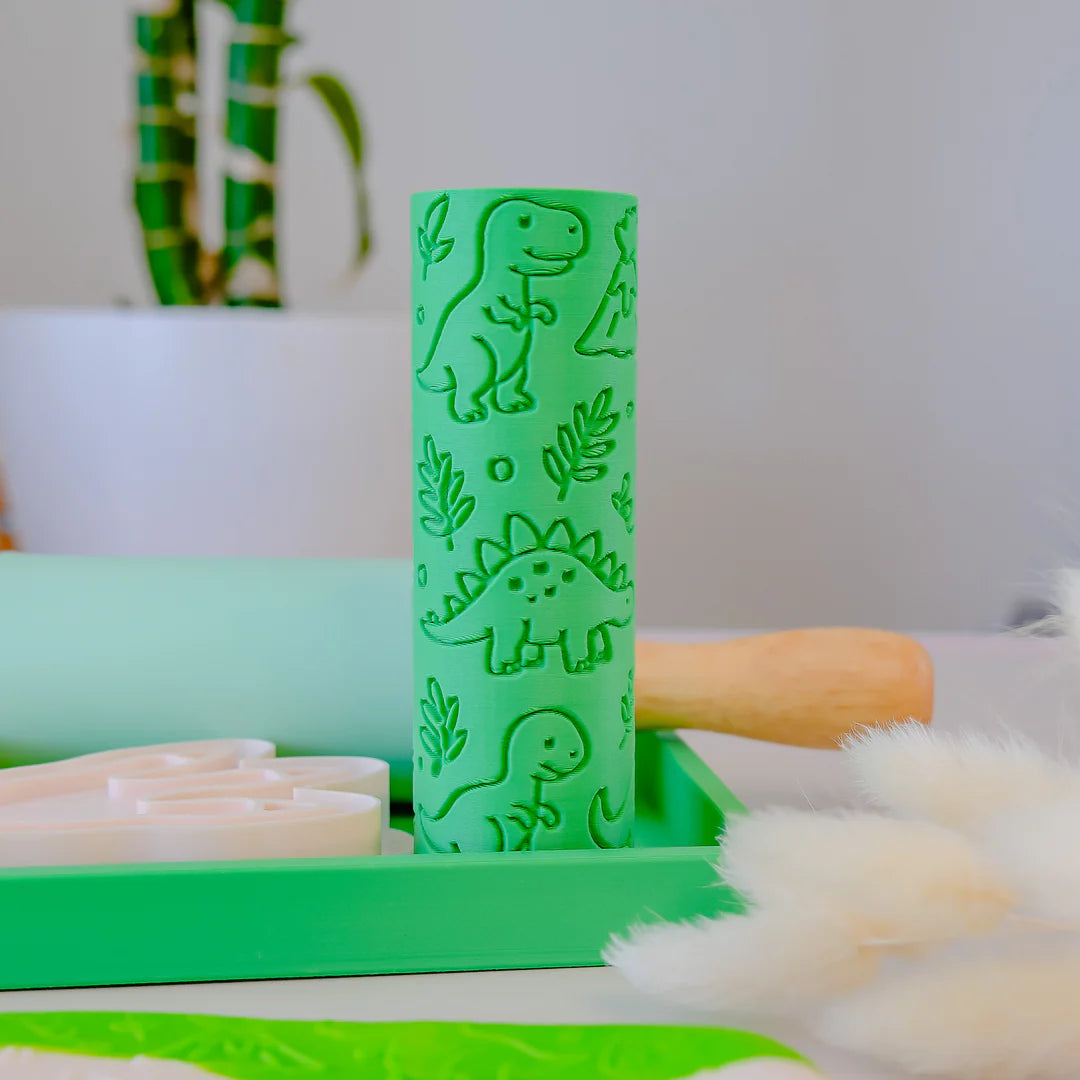 Play Sense - Eco Textured Roller | Dinosaur | Green