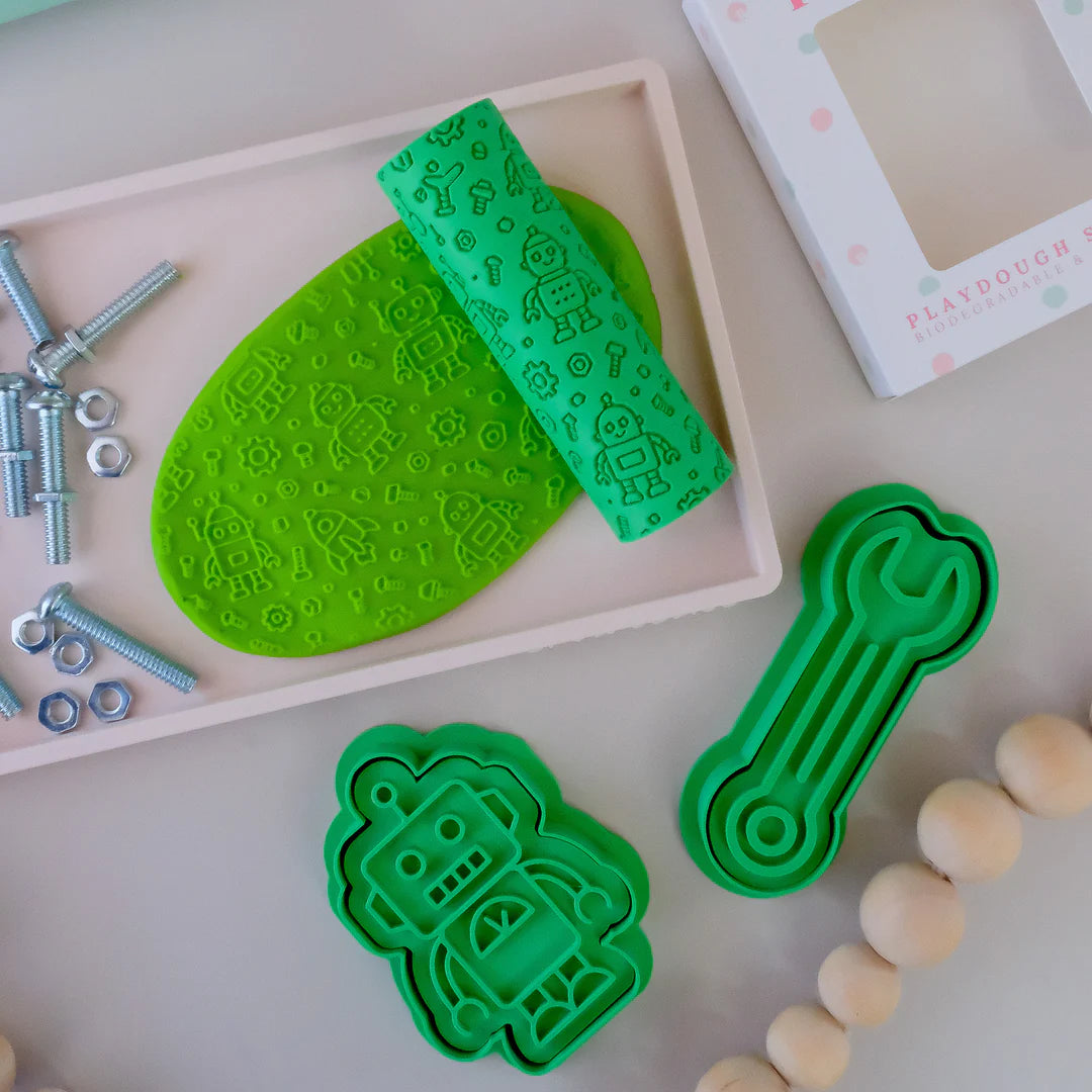 Play Sense - Eco Textured Roller | Robot | Green