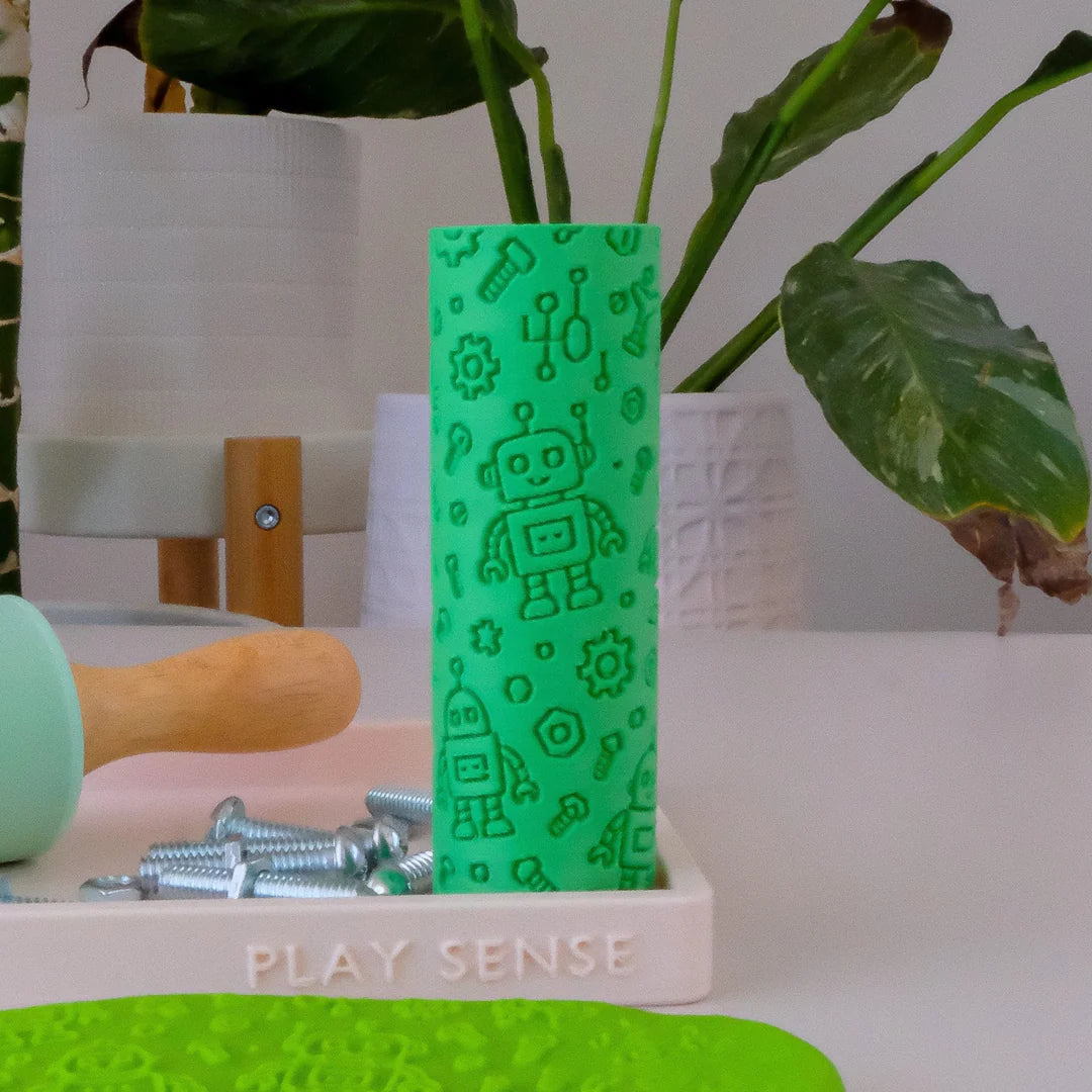 Play Sense - Eco Textured Roller | Robot | Green