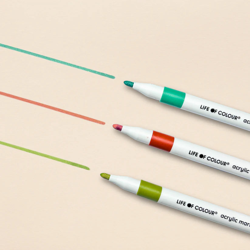 Life of Colour - Acrylic Markers - Earth Colours - Set of 24