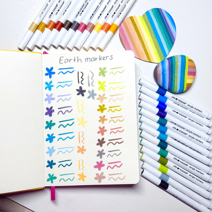Life of Colour - Acrylic Markers - Earth Colours - Set of 24