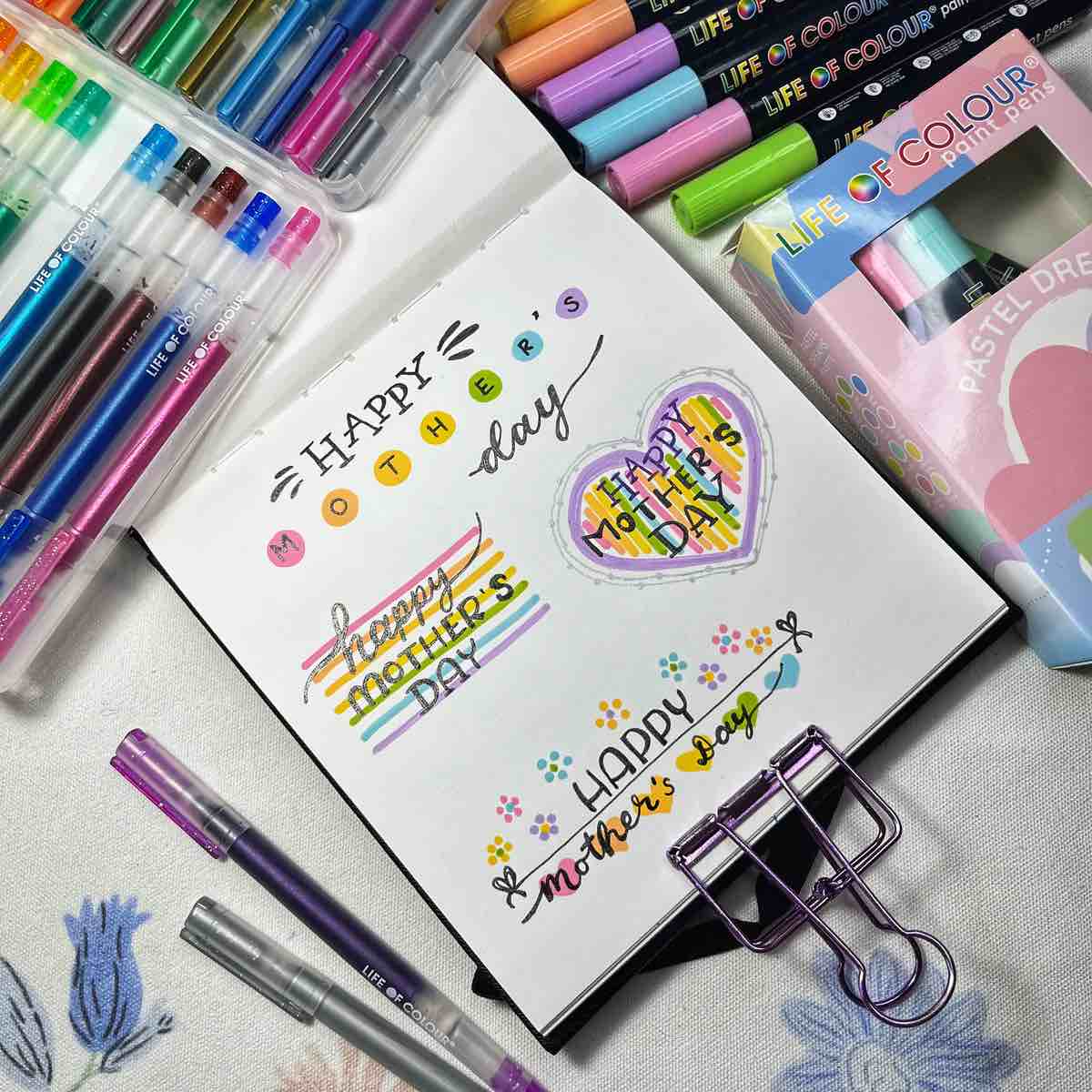 Life of Colour - Juicy Gel Pens - Set of 24 - Metallic and Glitter