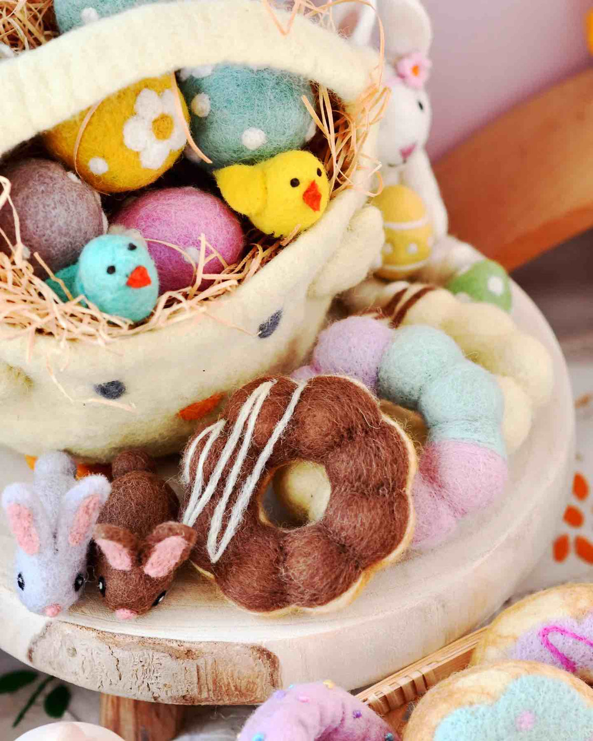 Tara Treasures - Felt Chocolate Pon De Ring Mochi Donut
