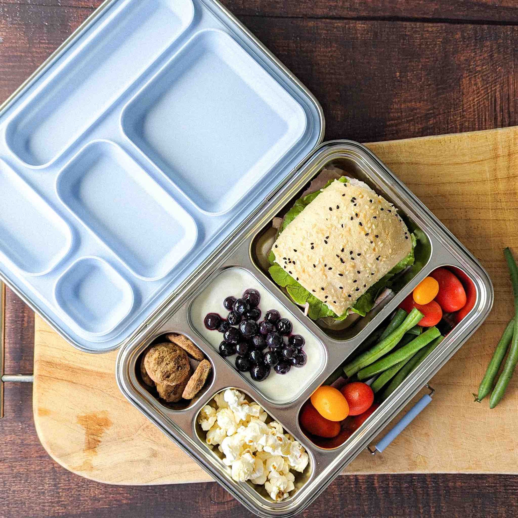 Ecococoon Bento Box 5 Stainless Steel - Leak Proof - Blueberry