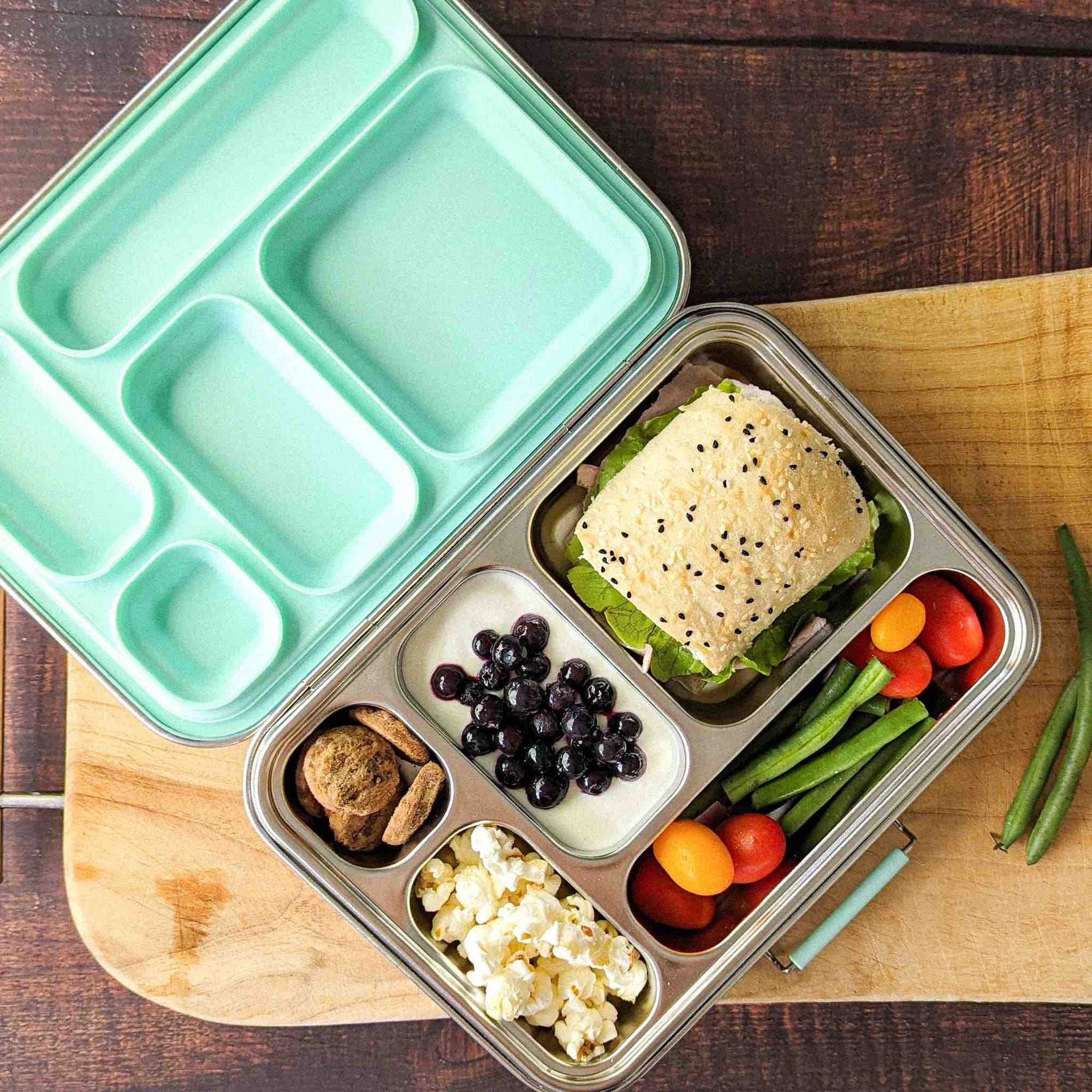 Ecococoon Bento Box 5 Stainless Steel - Leak Proof - Mint
