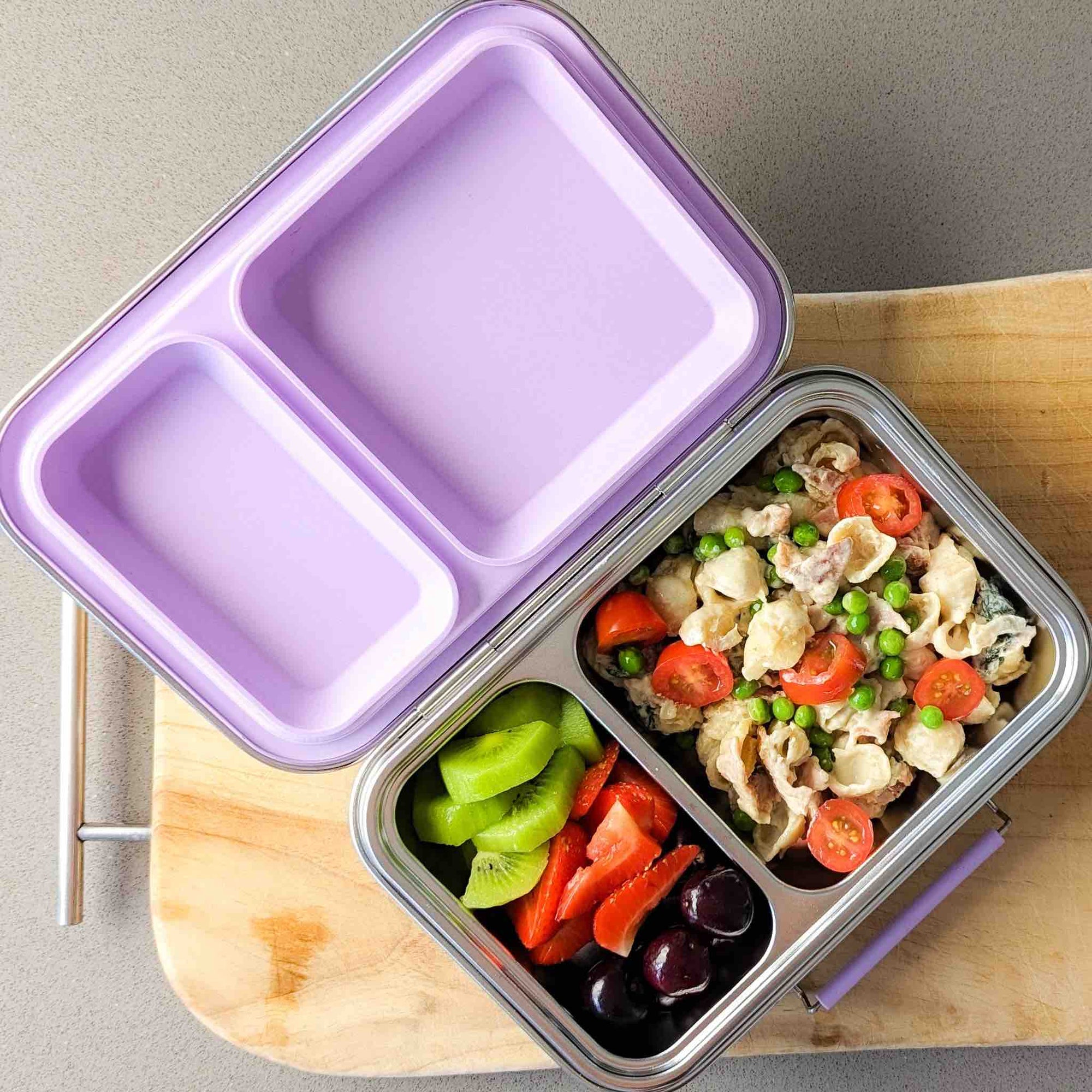 Ecococoon Bento Box 2 Stainless Steel - Leak Proof - Grape